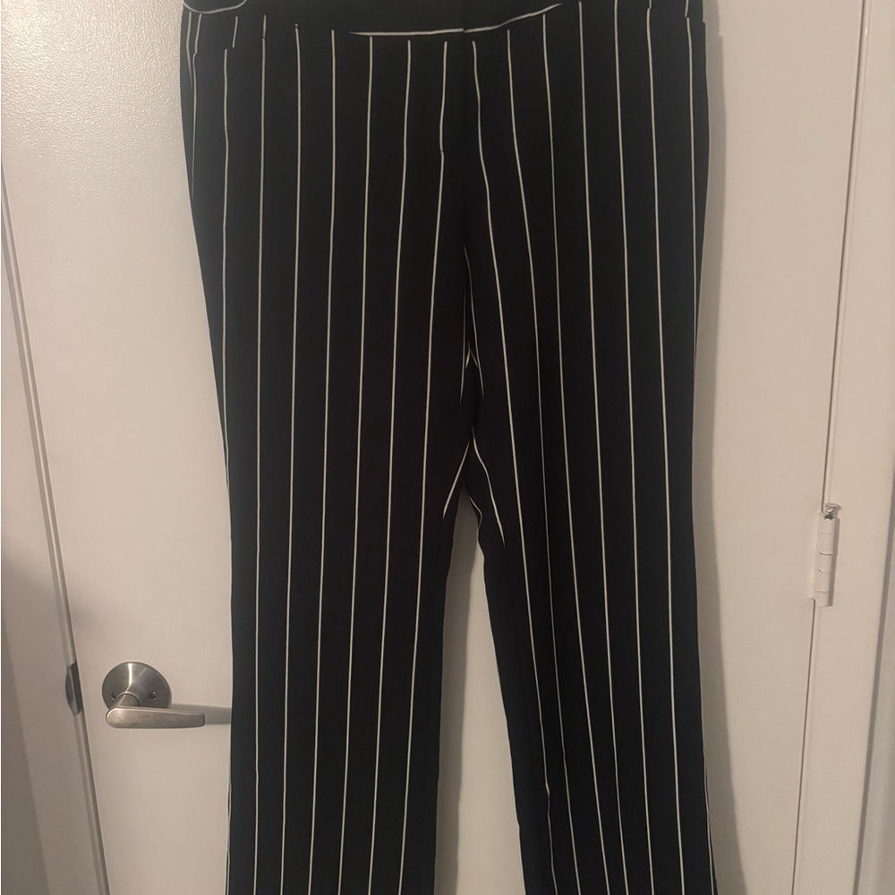 Worthington Modern Fit Black Trousers with White Stripes NWT